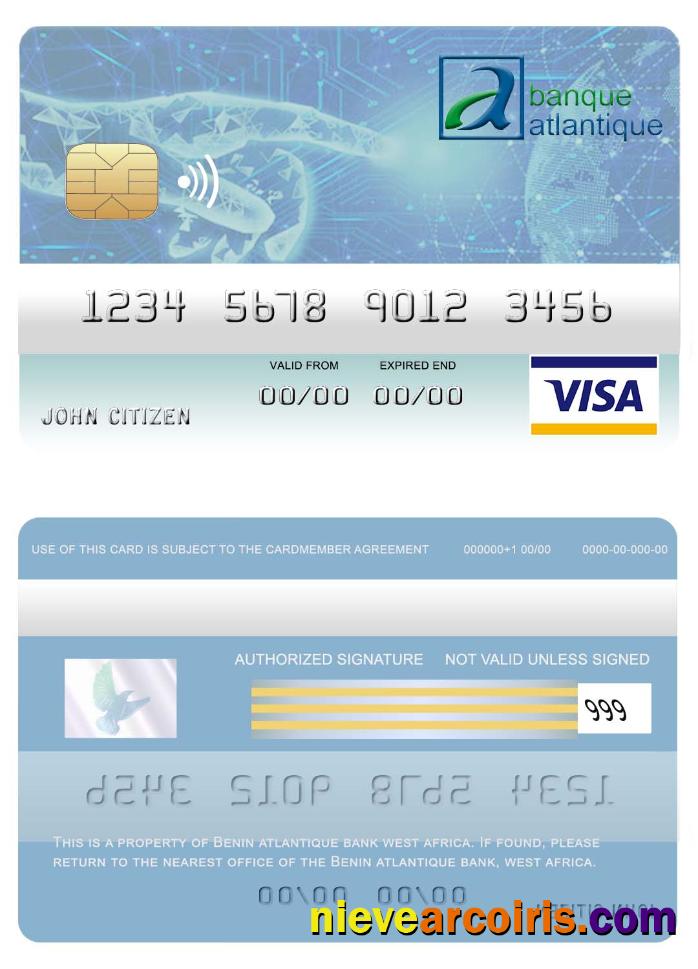 Benin Atlantique bank visa card